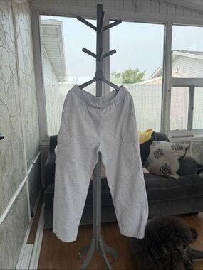 Light Gray Cargo Sweatpants - Soft straight sweat pants Style